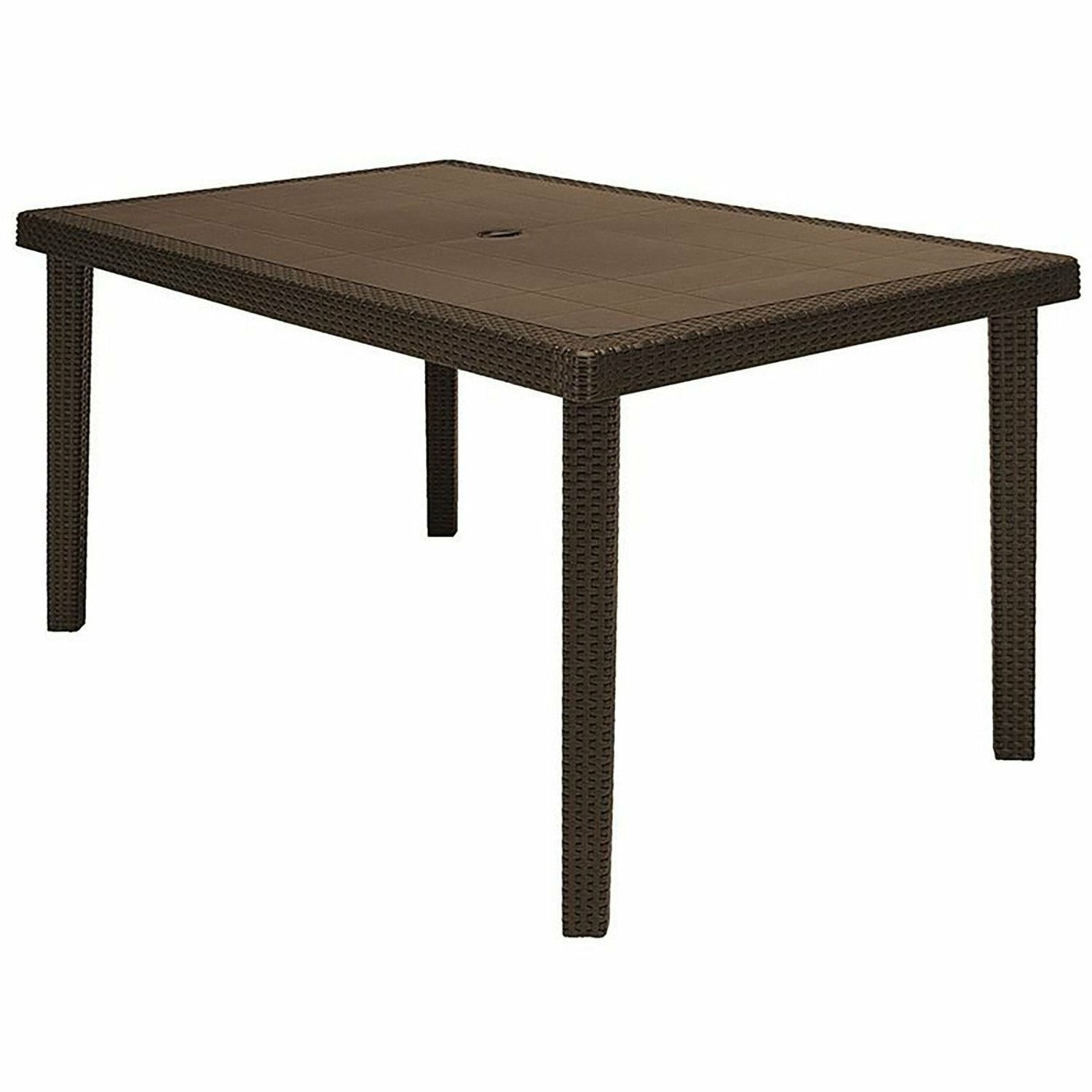 GRANDSOLEIL - Tavolo Boheme effetto rattan moka Linea Green Boheme - h74,5x150x90 cm